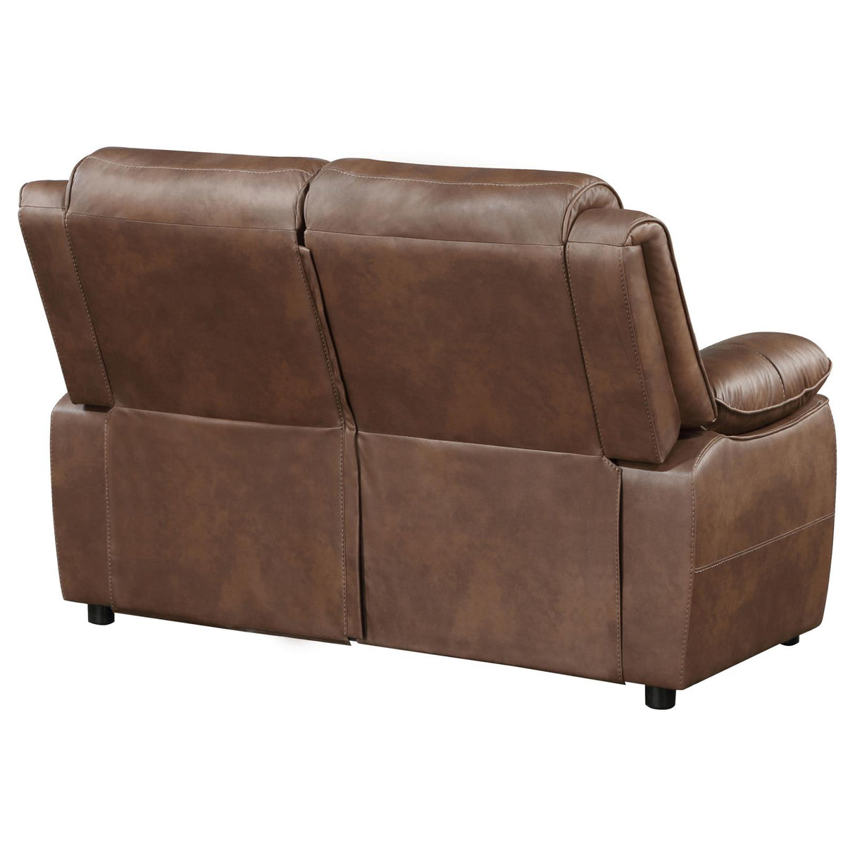 Ellington Dark Brown Upholstered Padded Arm Loveseat from Coaster - Luna Furniture