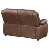 Ellington Dark Brown Upholstered Padded Arm Loveseat from Coaster - Luna Furniture