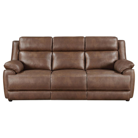 Ellington Dark Brown Upholstered Padded Arm Sofa from Coaster - Luna Furniture