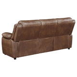 Ellington Upholstered Padded Arm Sofa Dark Brown - 508281 - Luna Furniture