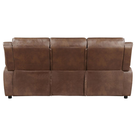 Ellington Dark Brown Upholstered Padded Arm Sofa from Coaster - Luna Furniture