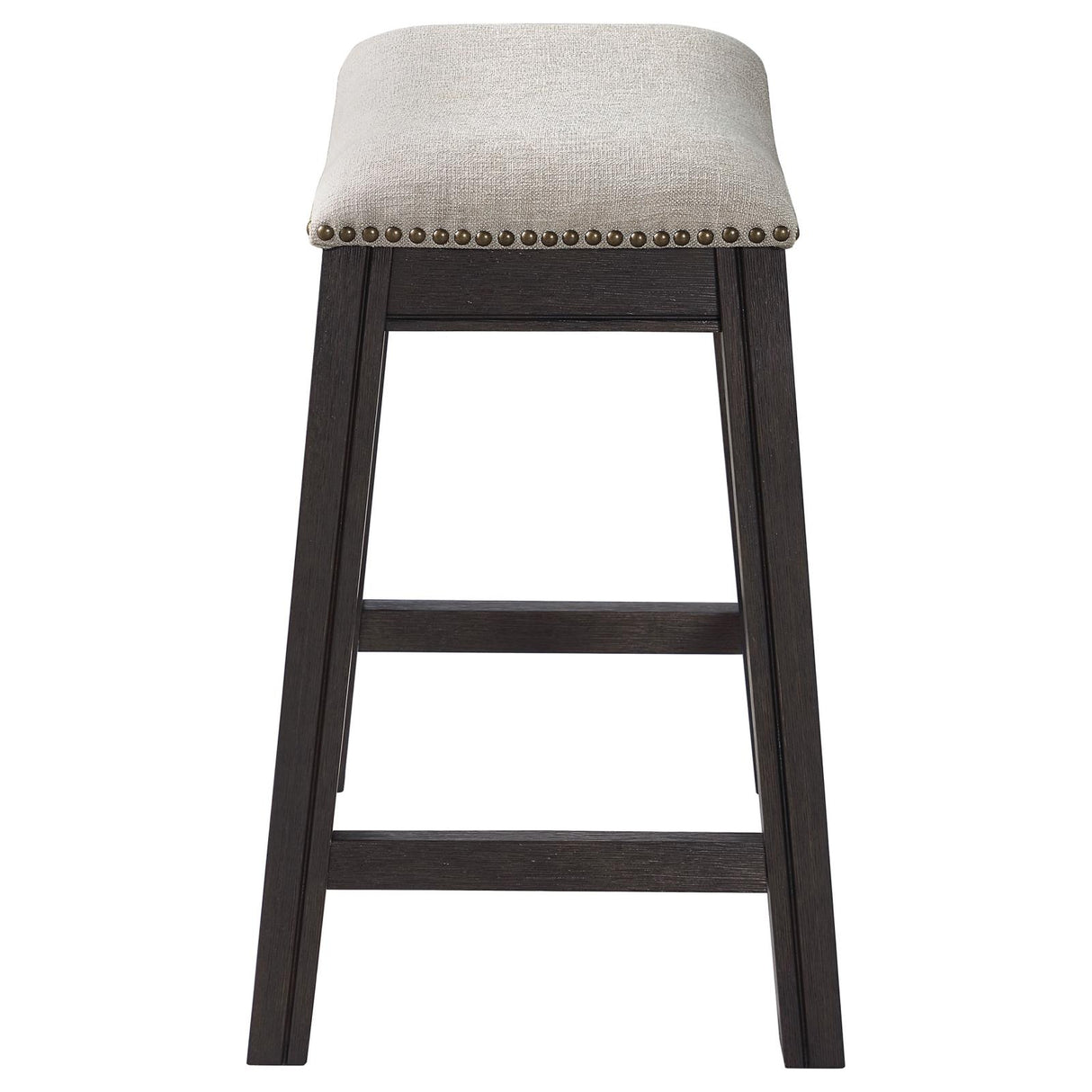 Elliston Backless Counter Height Saddle Bar Stool Dark Grey and Beige (Set of 2) - 121169 - Luna Furniture