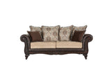 Elmbrook Brown Rolled Arm Living Room Set with Intricate Wood Carvings from Coaster - Luna Furniture