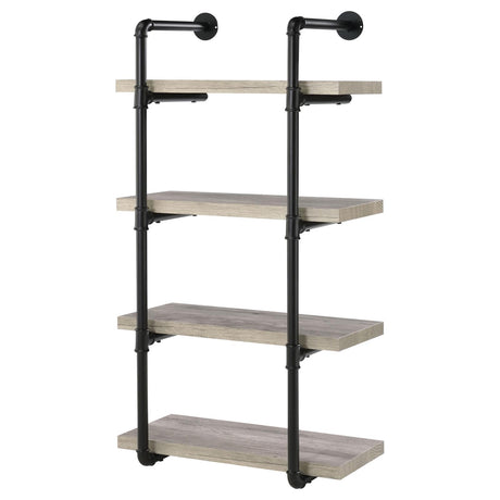 Elmcrest Black and Gray Driftwood 24-inch Wall Shelf from Coaster - Luna Furniture