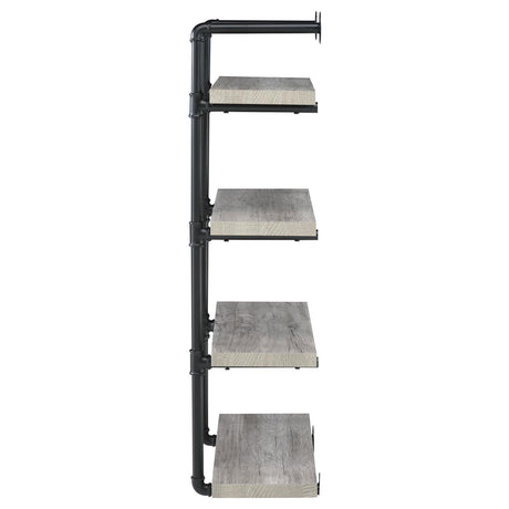 Elmcrest Black and Gray Driftwood 24-inch Wall Shelf from Coaster - Luna Furniture