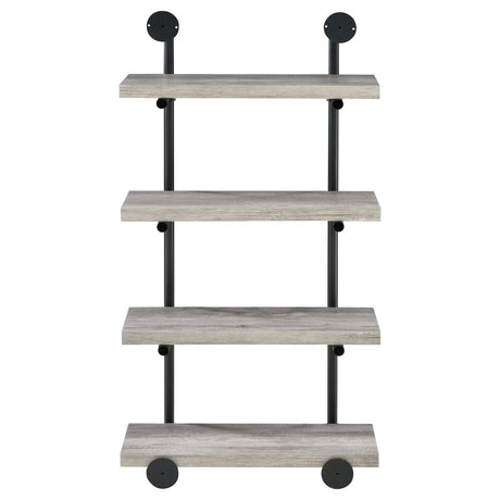 Elmcrest Black and Gray Driftwood 24-inch Wall Shelf from Coaster - Luna Furniture
