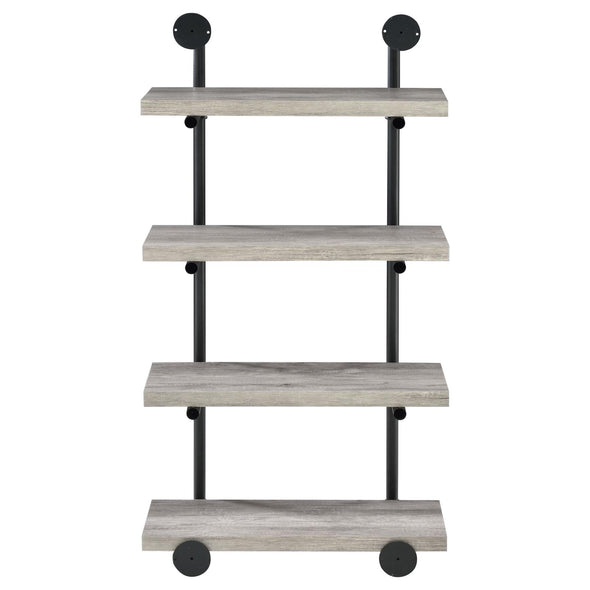 Elmcrest 24-inch Wall Shelf Black and Grey Driftwood - 804416 - Luna Furniture