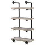 Elmcrest Black and Gray Driftwood 24-inch Wall Shelf from Coaster - Luna Furniture