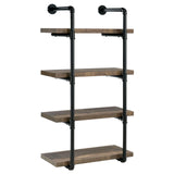 Elmcrest Black and Rustic Oak 24-inch Wall Shelf from Coaster - Luna Furniture