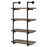 Elmcrest Black and Rustic Oak 24-inch Wall Shelf from Coaster - Luna Furniture