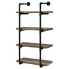 Elmcrest 24-inch Wall Shelf Black and Rustic Oak - 804426 - Luna Furniture