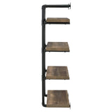 Elmcrest 24-inch Wall Shelf Black and Rustic Oak - 804426 - Luna Furniture
