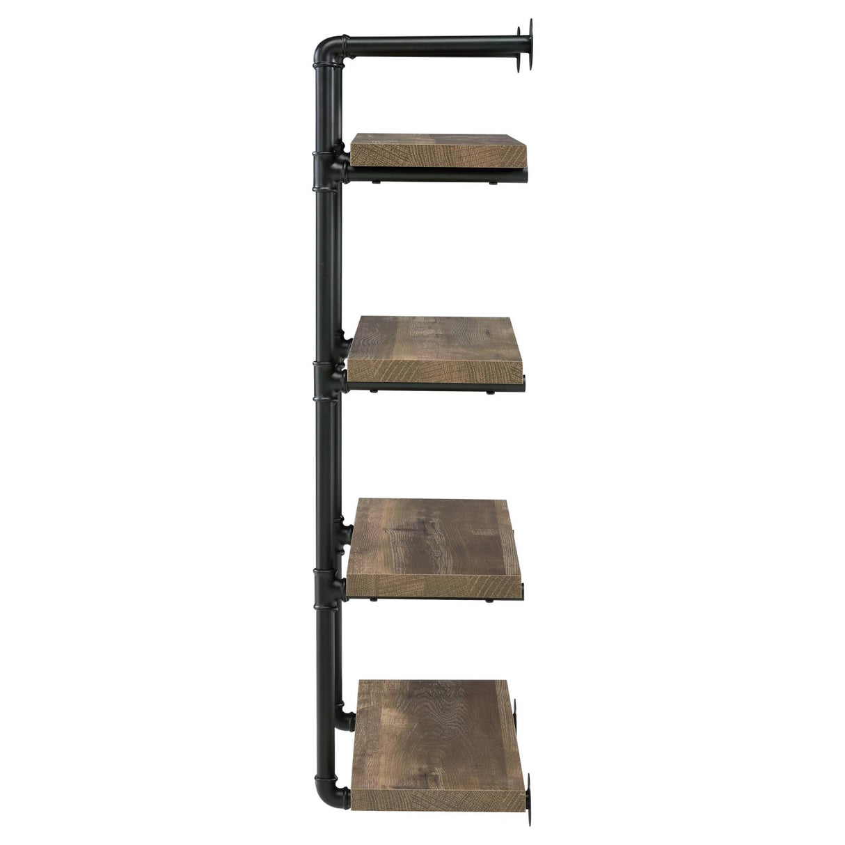 Elmcrest Black and Rustic Oak 24-inch Wall Shelf from Coaster - Luna Furniture