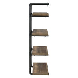 Elmcrest Black and Rustic Oak 24-inch Wall Shelf from Coaster - Luna Furniture