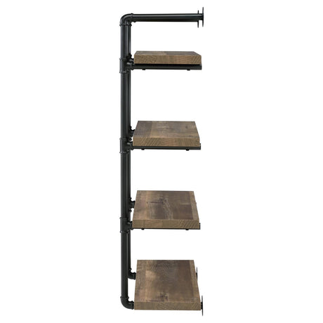 Elmcrest Black and Rustic Oak 24-inch Wall Shelf from Coaster - Luna Furniture