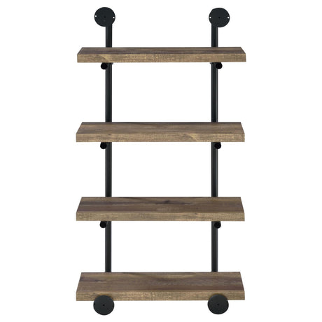Elmcrest Black and Rustic Oak 24-inch Wall Shelf from Coaster - Luna Furniture