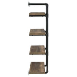 Elmcrest Black and Rustic Oak 24-inch Wall Shelf from Coaster - Luna Furniture