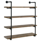 Elmcrest Black and Rustic Oak 40-inch Wall Shelf from Coaster - Luna Furniture