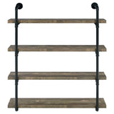 Elmcrest Black and Rustic Oak 40-inch Wall Shelf from Coaster - Luna Furniture