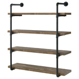 Elmcrest Black and Rustic Oak 40-inch Wall Shelf from Coaster - Luna Furniture
