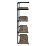 Elmcrest Black and Rustic Oak 40-inch Wall Shelf from Coaster - Luna Furniture