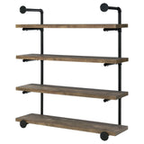 Elmcrest Black and Rustic Oak 40-inch Wall Shelf from Coaster - Luna Furniture