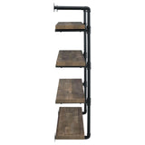 Elmcrest Black and Rustic Oak 40-inch Wall Shelf from Coaster - Luna Furniture