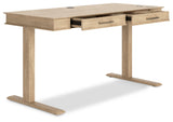 Elmferd Light Brown 53" Adjustable Height Desk - H302-29 - Luna Furniture