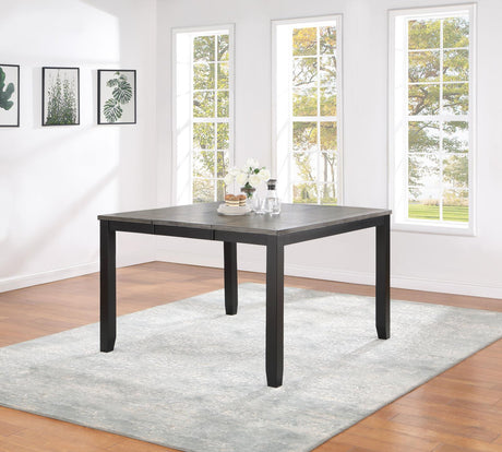 Elodie Counter Height Dining Table with Extension Leaf Grey and Black - 121228 - Luna Furniture