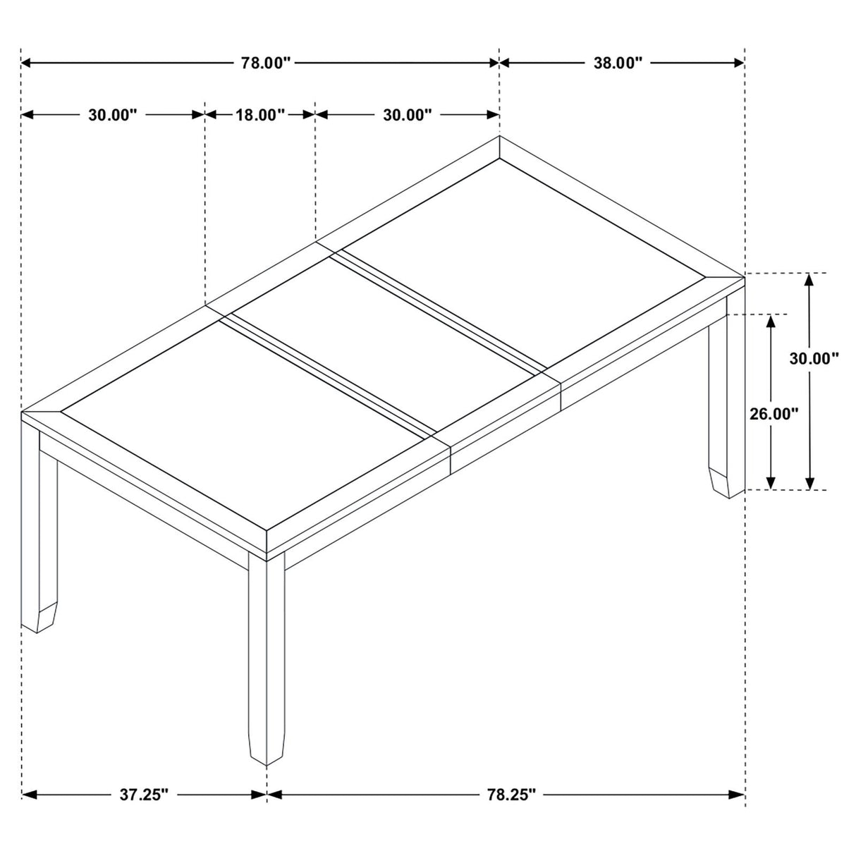 Elodie Gray and Black Rectangular Dining Table with Extension Leaf from Coaster - Luna Furniture
