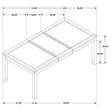 Elodie Gray and Black Rectangular Dining Table with Extension Leaf from Coaster - Luna Furniture