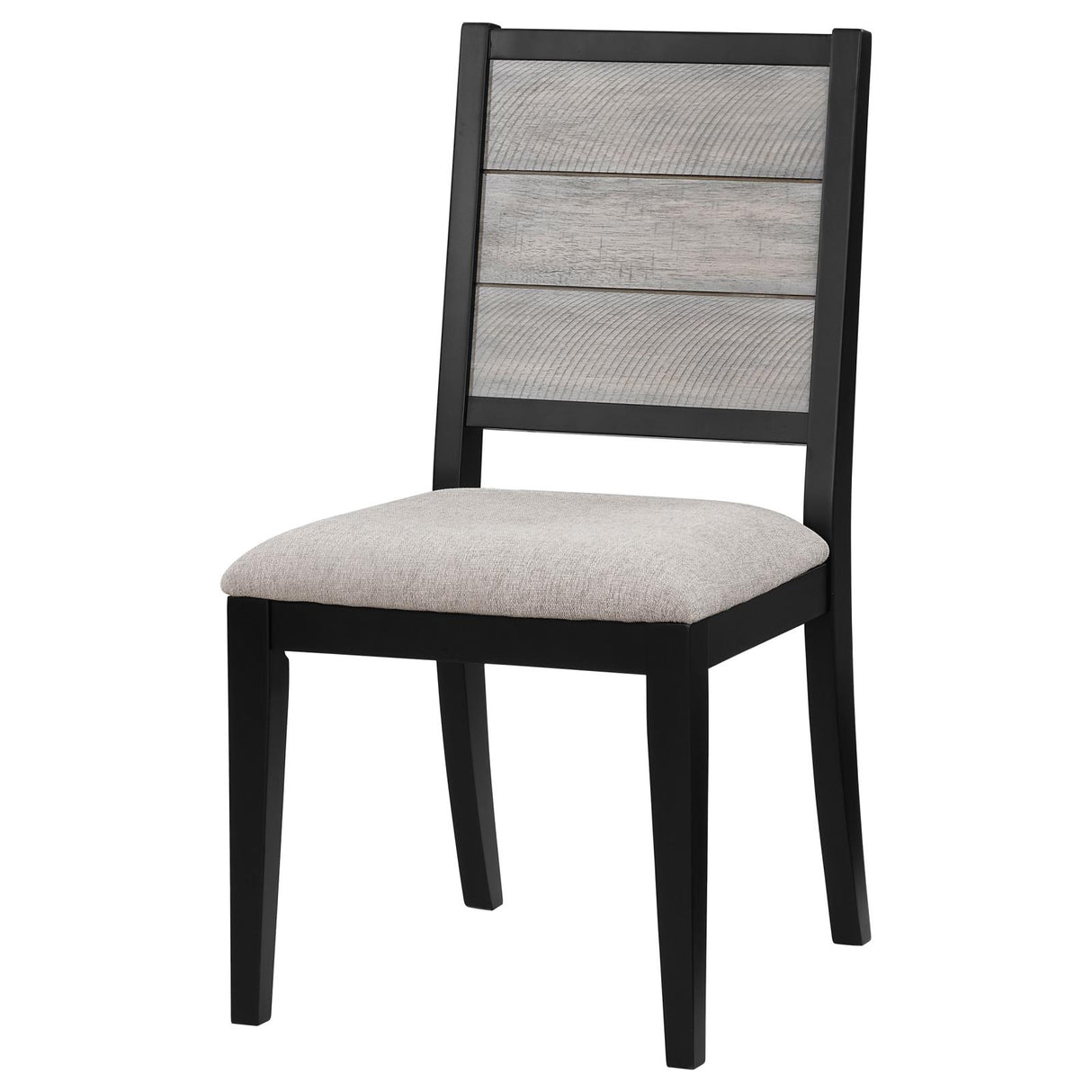 Elodie Dove and Black Upholstered Padded Seat Dining Side Chair, Set of 2 from Coaster - Luna Furniture