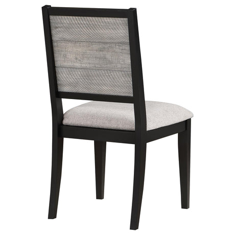 Elodie Dove and Black Upholstered Padded Seat Dining Side Chair, Set of 2 from Coaster - Luna Furniture
