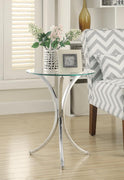 Eloise Round Accent Table with Curved Legs Chrome - 902869 - Luna Furniture