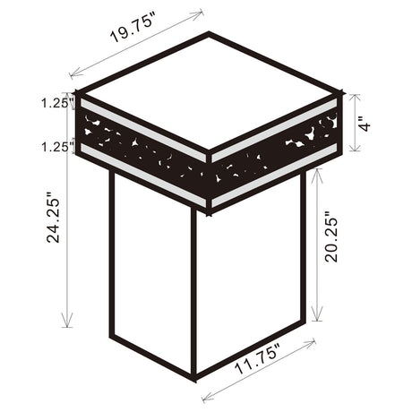 Elora Mirror Pedestal Square Top Accent Table from Coaster - Luna Furniture