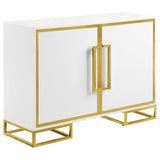 Elsa 2-door Accent Cabinet with Adjustable Shelves White and Gold - 959594 - Luna Furniture