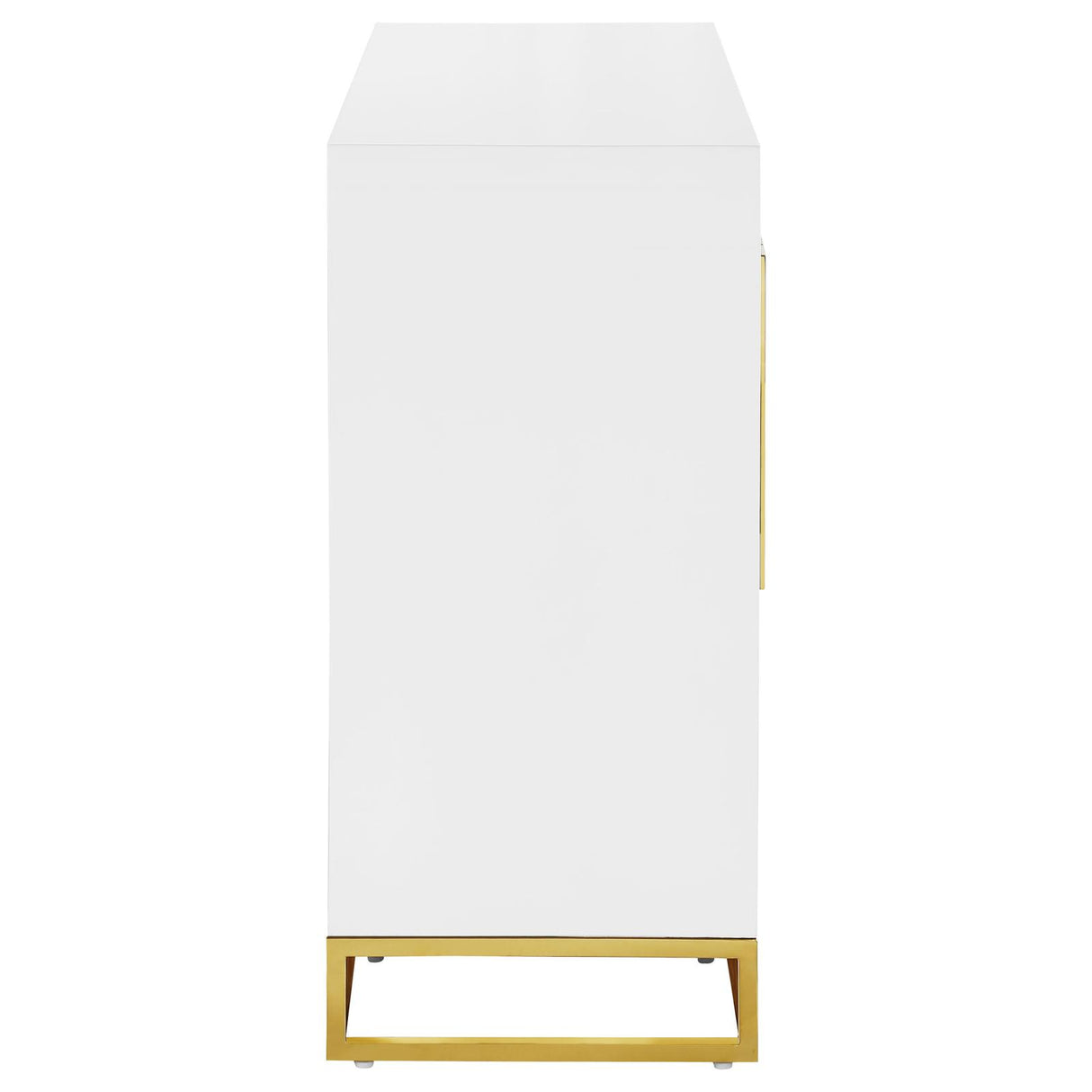 Elsa White and Gold 2-Door Accent Cabinet with Adjustable Shelves from Coaster - Luna Furniture