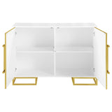 Elsa White and Gold 2-Door Accent Cabinet with Adjustable Shelves from Coaster - Luna Furniture