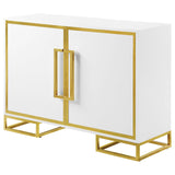 Elsa White and Gold 2-Door Accent Cabinet with Adjustable Shelves from Coaster - Luna Furniture