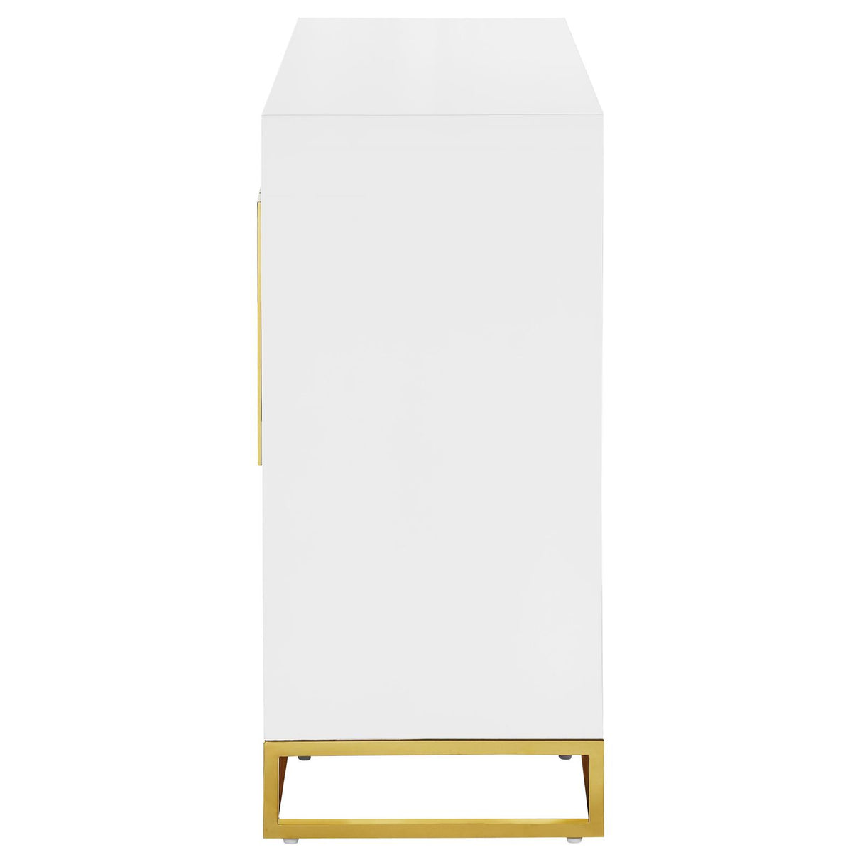 Elsa 2-door Accent Cabinet with Adjustable Shelves White and Gold - 959594 - Luna Furniture
