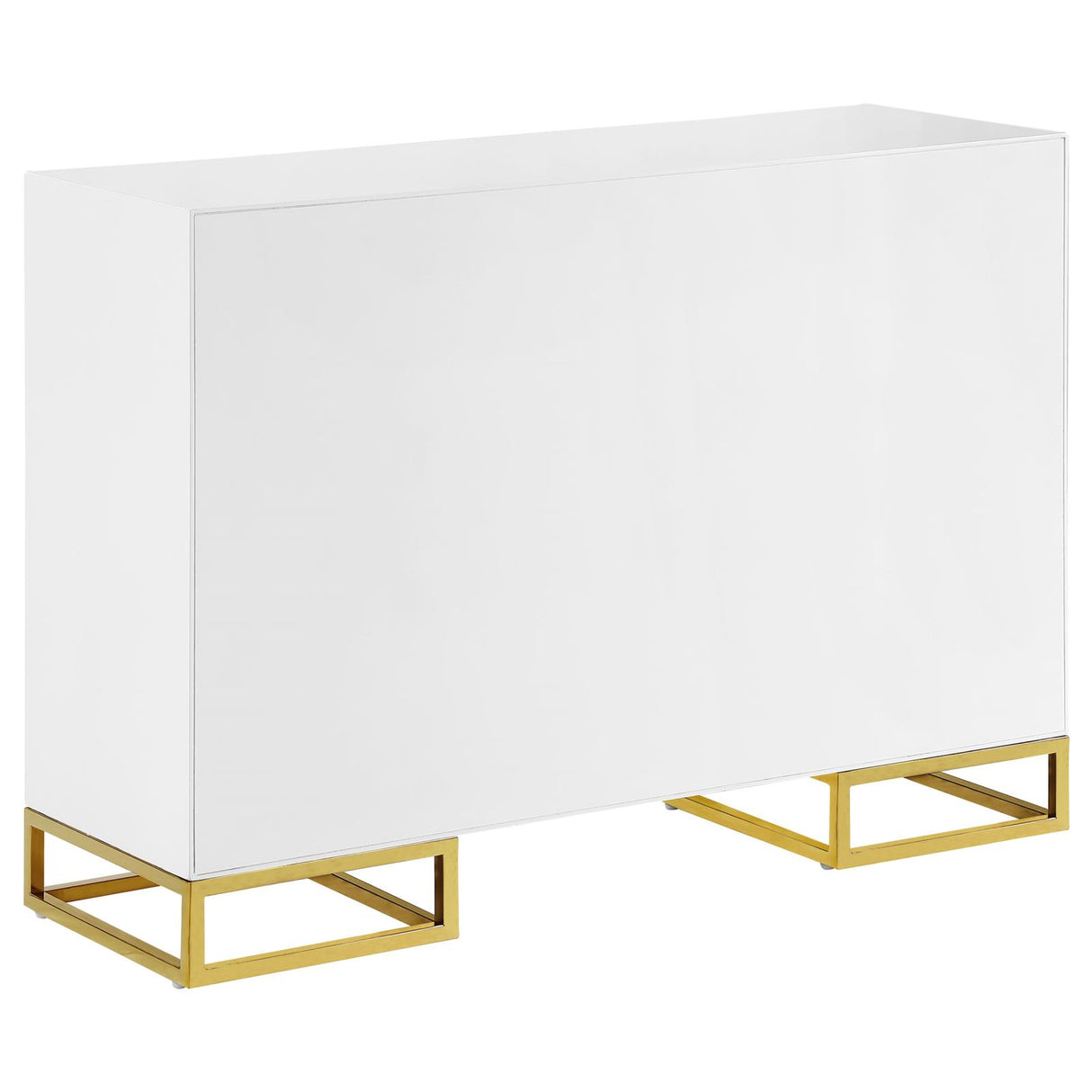 Elsa White and Gold 2-Door Accent Cabinet with Adjustable Shelves from Coaster - Luna Furniture