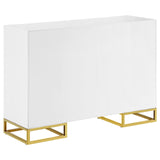 Elsa White and Gold 2-Door Accent Cabinet with Adjustable Shelves from Coaster - Luna Furniture