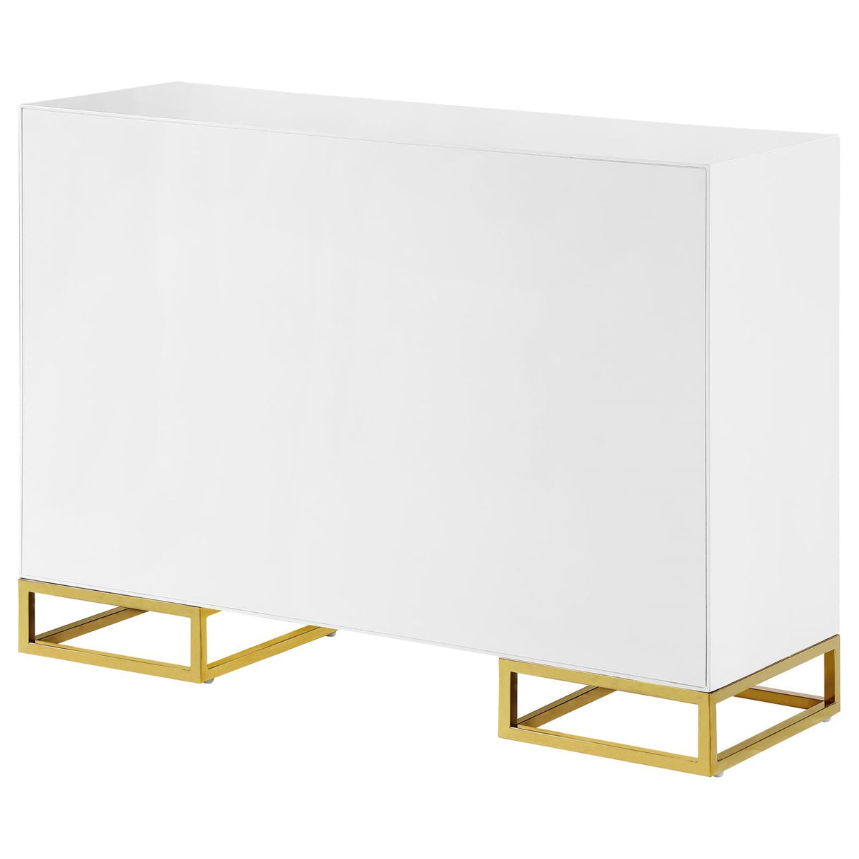 Elsa White and Gold 2-Door Accent Cabinet with Adjustable Shelves from Coaster - Luna Furniture
