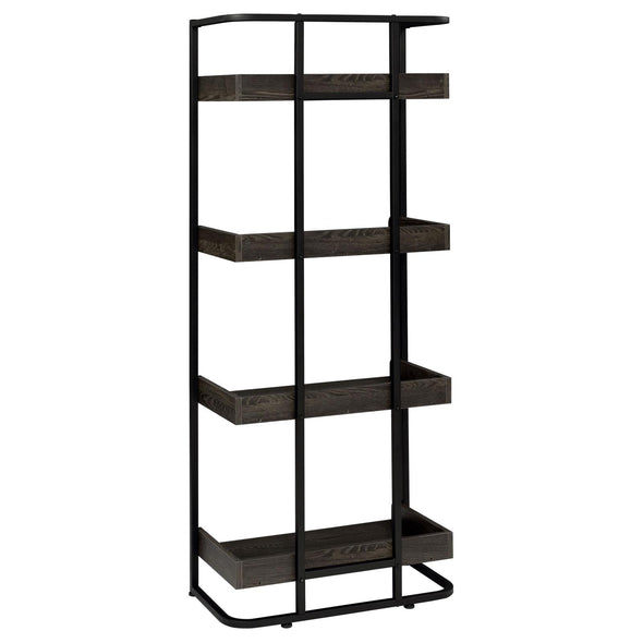 Ember 4-shelf Bookcase Dark Oak and Sandy Black - 803412 - Luna Furniture