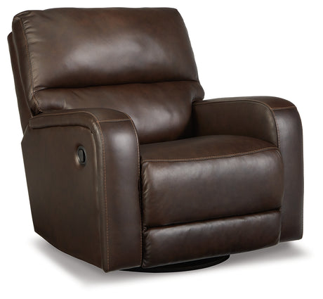 Emberla Coffee Swivel Glider Recliner from Ashley - Luna Furniture
