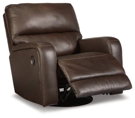 Emberla Coffee Swivel Glider Recliner from Ashley - Luna Furniture
