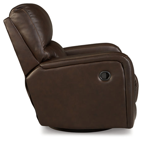 Emberla Coffee Swivel Glider Recliner from Ashley - Luna Furniture