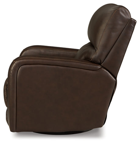 Emberla Coffee Swivel Glider Recliner from Ashley - Luna Furniture