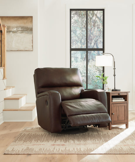 Emberla Coffee Swivel Glider Recliner from Ashley - Luna Furniture