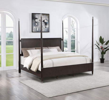 Emberlyn Brown Queen Poster Bed from Coaster - Luna Furniture